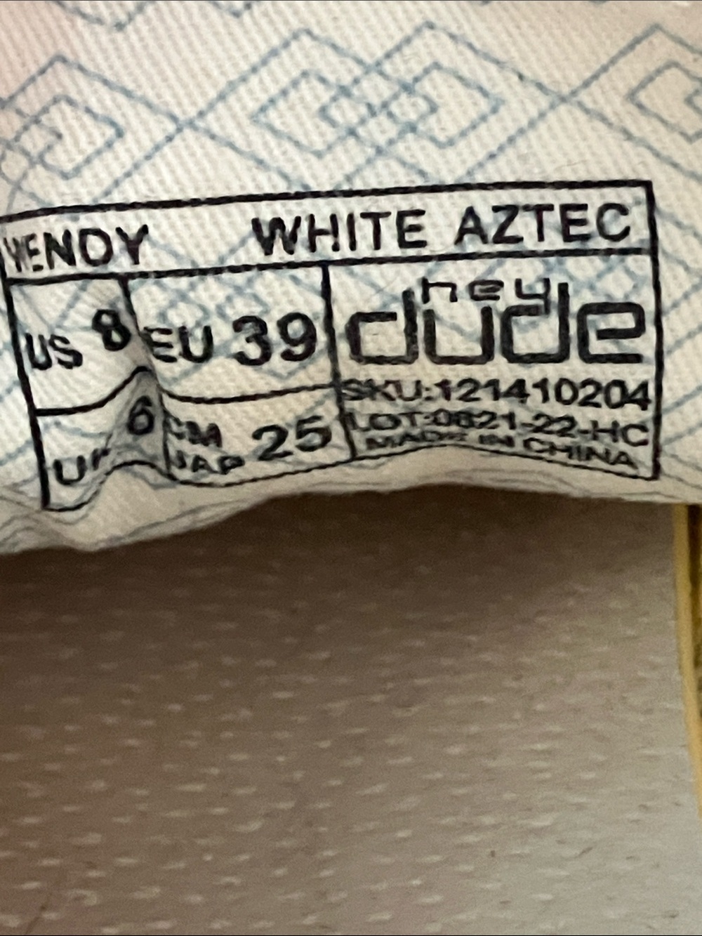 Hey Dude - Women’s Wendy White Aztec Shoes - 8 - Picture 6 of 10